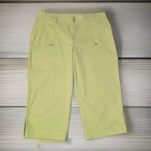 Sag Harbor  Womens Mid Rise Stright Leg Capri Pants Roll Up Size 18W
